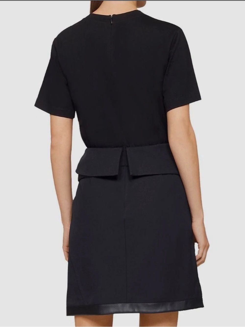 3.1 Phillip Lim Women's Black Mixed Media T-Shirt Combo Dress - Picture 2 of 7